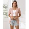 image:imageZeagoo Womens Short Sleeve Summer Cardigan VNeck Button up Lightweight Hollow Out Sweater Cardigans ShrugPink