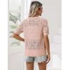 image:imageZeagoo Womens Short Sleeve Summer Cardigan VNeck Button up Lightweight Hollow Out Sweater Cardigans ShrugPink