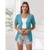 image:imageZeagoo Womens Short Sleeve Summer Cardigan VNeck Button up Lightweight Hollow Out Sweater Cardigans ShrugTeal