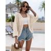 image:imageZeagoo Womens Summer Crochet Cardigan Sweaters Lightweight Open Front 34 Sleeve Batwing Kimono Boho Knit Cover Ups 2026Apricot