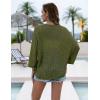 image:imageZeagoo Womens Summer Crochet Cardigan Sweaters Lightweight Open Front 34 Sleeve Batwing Kimono Boho Knit Cover Ups 2026Army Green