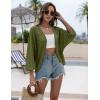 image:imageZeagoo Womens Summer Crochet Cardigan Sweaters Lightweight Open Front 34 Sleeve Batwing Kimono Boho Knit Cover Ups 2026Army Green