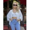 image:imageZeagoo Womens Summer Crochet Cardigan Sweaters Lightweight Open Front 34 Sleeve Batwing Kimono Boho Knit Cover Ups 2026Awhite