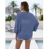 image:imageZeagoo Womens Summer Crochet Cardigan Sweaters Lightweight Open Front 34 Sleeve Batwing Kimono Boho Knit Cover Ups 2026Blue