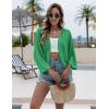 image:imageZeagoo Womens Summer Crochet Cardigan Sweaters Lightweight Open Front 34 Sleeve Batwing Kimono Boho Knit Cover Ups 2026Green
