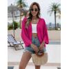 image:imageZeagoo Womens Summer Crochet Cardigan Sweaters Lightweight Open Front 34 Sleeve Batwing Kimono Boho Knit Cover Ups 2026Hot Pink