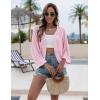 image:imageZeagoo Womens Summer Crochet Cardigan Sweaters Lightweight Open Front 34 Sleeve Batwing Kimono Boho Knit Cover Ups 2026Pink