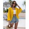 image:imageZeagoo Womens Summer Crochet Cardigan Sweaters Lightweight Open Front 34 Sleeve Batwing Kimono Boho Knit Cover Ups 2026Yellow