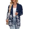 image:imageZeagoo Womens Lightweight Cardigan Open Front Long Sleeve Casual Loose Thin Cardigans with Pockets 2026Afloral Navy 103