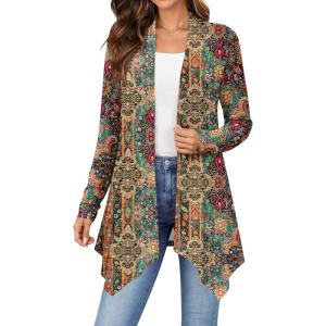 image:imageZeagoo Womens Cardigan Long Sleeve Lightweight Cardigan Draped Open Front Loose Casual 2026 Fashion ClothingA Multicolormz721
