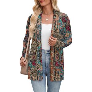 image:imageZeagoo Womens Lightweight Cardigan Open Front Long Sleeve Casual Loose Thin Cardigans with Pockets 2026Amulticolor