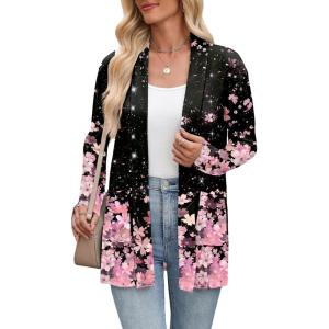 image:imageZeagoo Womens Lightweight Cardigan Open Front Long Sleeve Casual Loose Thin Cardigans with Pockets 2026Asf31
