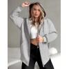 image:imageZEAGOO Hoodies Women Zip Up Hoodie Oversized Sweatshirt Fleece Jackets Spring Fall Winter Coats 2026 FashionAlight Grey