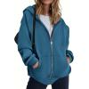 image:imageZEAGOO Hoodies Women Zip Up Hoodie Oversized Sweatshirt Fleece Jackets Spring Fall Winter Coats 2026 FashionBluegreen