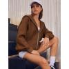 image:imageZEAGOO Hoodies Women Zip Up Hoodie Oversized Sweatshirt Fleece Jackets Spring Fall Winter Coats 2026 FashionBrown