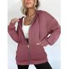 image:imageZEAGOO Hoodies Women Zip Up Hoodie Oversized Sweatshirt Fleece Jackets Spring Fall Winter Coats 2026 FashionDusty Pink