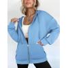 image:imageZEAGOO Hoodies Women Zip Up Hoodie Oversized Sweatshirt Fleece Jackets Spring Fall Winter Coats 2026 FashionLight Blue