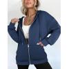 image:imageZEAGOO Hoodies Women Zip Up Hoodie Oversized Sweatshirt Fleece Jackets Spring Fall Winter Coats 2026 FashionNavy Blue