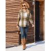 image:imageZeagoo Hoodies for Women Long Sleeve Drawstring V Neck Pullover Sweatshirts Shirts Loose Casual Fall TopsA01brown Plaid