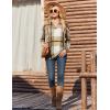 image:imageZeagoo Hoodies for Women Long Sleeve Drawstring V Neck Pullover Sweatshirts Shirts Loose Casual Fall TopsA01brown Plaid