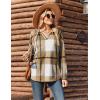 image:imageZeagoo Hoodies for Women Long Sleeve Drawstring V Neck Pullover Sweatshirts Shirts Loose Casual Fall TopsA01brown Plaid