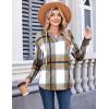 image:imageZeagoo Hoodies for Women Long Sleeve Drawstring V Neck Pullover Sweatshirts Shirts Loose Casual Fall TopsA01brown Plaid