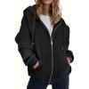 image:imageZEAGOO Hoodies Women Zip Up Hoodie Oversized Sweatshirt Fleece Jackets Spring Fall Winter Coats 2026 FashionAblack