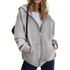 image:imageZEAGOO Hoodies Women Zip Up Hoodie Oversized Sweatshirt Fleece Jackets Spring Fall Winter Coats 2026 FashionAlight Grey