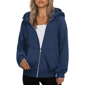 image:imageZEAGOO Hoodies Women Zip Up Hoodie Oversized Sweatshirt Fleece Jackets Spring Fall Winter Coats 2026 FashionNavy Blue
