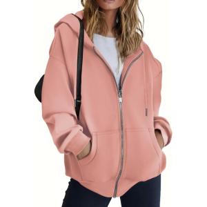 image:imageZEAGOO Hoodies Women Zip Up Hoodie Oversized Sweatshirt Fleece Jackets Spring Fall Winter Coats 2026 FashionPink