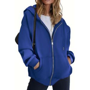 image:imageZEAGOO Hoodies Women Zip Up Hoodie Oversized Sweatshirt Fleece Jackets Spring Fall Winter Coats 2026 FashionRoyal Blue