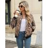 image:imageZeagoo Women Bomber Jacket Casual Button Down Varsity Jackets Shackets With Pockets OutwearAleopard