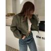 image:imageZeagoo Women Bomber Jacket Casual Button Down Varsity Jackets Shackets With Pockets OutwearArmy Green