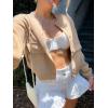 image:imageZeagoo Women Bomber Jacket Casual Button Down Varsity Jackets Shackets With Pockets OutwearKhaki