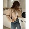image:imageZeagoo Women Bomber Jacket Casual Button Down Varsity Jackets Shackets With Pockets OutwearKhaki