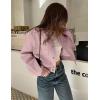 image:imageZeagoo Women Bomber Jacket Casual Button Down Varsity Jackets Shackets With Pockets OutwearPink