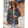 image:imageZeagoo Women Flannel Shacket Jacket Plaid Button Down Long Sleeve Shirt Fall Outfits 2026Black