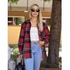 image:imageZeagoo Women Flannel Shacket Jacket Plaid Button Down Long Sleeve Shirt Fall Outfits 2026Black Red