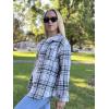 image:imageZeagoo Women Flannel Shacket Jacket Plaid Button Down Long Sleeve Shirt Fall Outfits 2026Black White 2