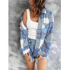 image:imageZeagoo Women Flannel Shacket Jacket Plaid Button Down Long Sleeve Shirt Fall Outfits 2026Blue
