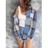 image:imageZeagoo Women Flannel Shacket Jacket Plaid Button Down Long Sleeve Shirt Fall Outfits 2026Blue Plaidgw354