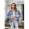 image:imageZeagoo Women Flannel Shacket Jacket Plaid Button Down Long Sleeve Shirt Fall Outfits 2026Blue Plaidgw354