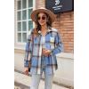 image:imageZeagoo Women Flannel Shacket Jacket Plaid Button Down Long Sleeve Shirt Fall Outfits 2026Blue Plaidgw354