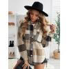 image:imageZeagoo Women Flannel Shacket Jacket Plaid Button Down Long Sleeve Shirt Fall Outfits 2026Brown 2
