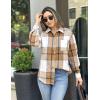 image:imageZeagoo Women Flannel Shacket Jacket Plaid Button Down Long Sleeve Shirt Fall Outfits 2026Brown