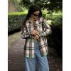 image:imageZeagoo Women Flannel Shacket Jacket Plaid Button Down Long Sleeve Shirt Fall Outfits 2026Green