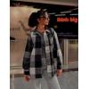 image:imageZeagoo Women Flannel Shacket Jacket Plaid Button Down Long Sleeve Shirt Fall Outfits 2026Grey Black