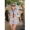 image:imageZeagoo Women Flannel Shacket Jacket Plaid Button Down Long Sleeve Shirt Fall Outfits 2026Light Brown