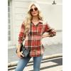 image:imageZeagoo Women Flannel Shacket Jacket Plaid Button Down Long Sleeve Shirt Fall Outfits 2026Orange