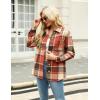 image:imageZeagoo Women Flannel Shacket Jacket Plaid Button Down Long Sleeve Shirt Fall Outfits 2026Orange
